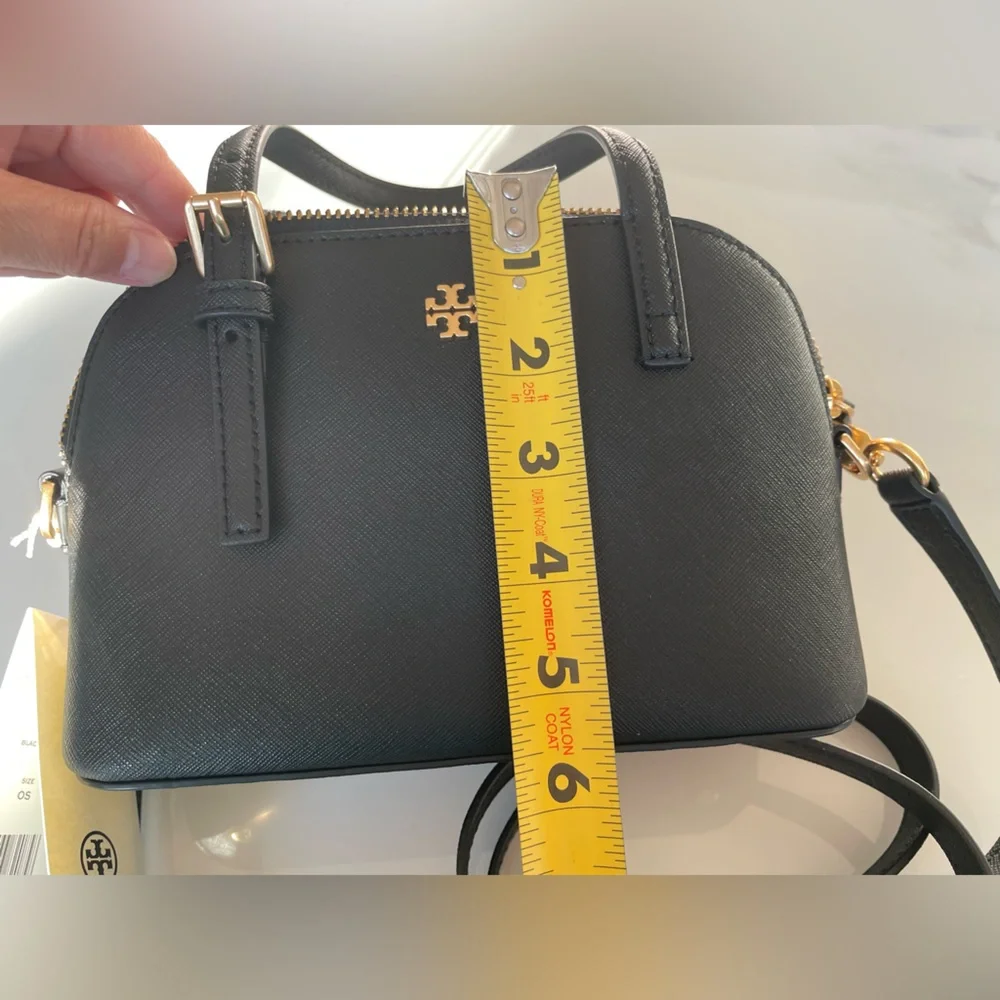 Tory Burch Black Crossbody Satchel with Gold Hardware